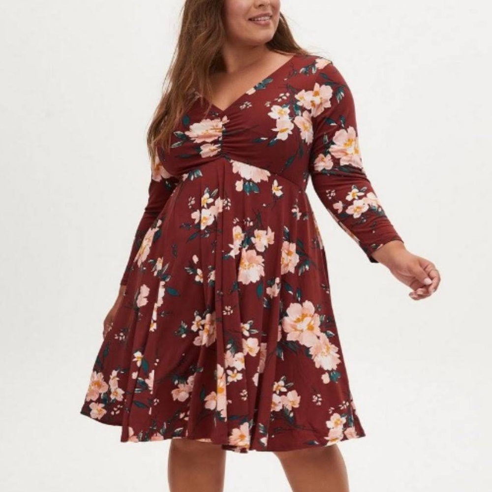 NWOT Torrid Studio Knit Floral Skater Dress